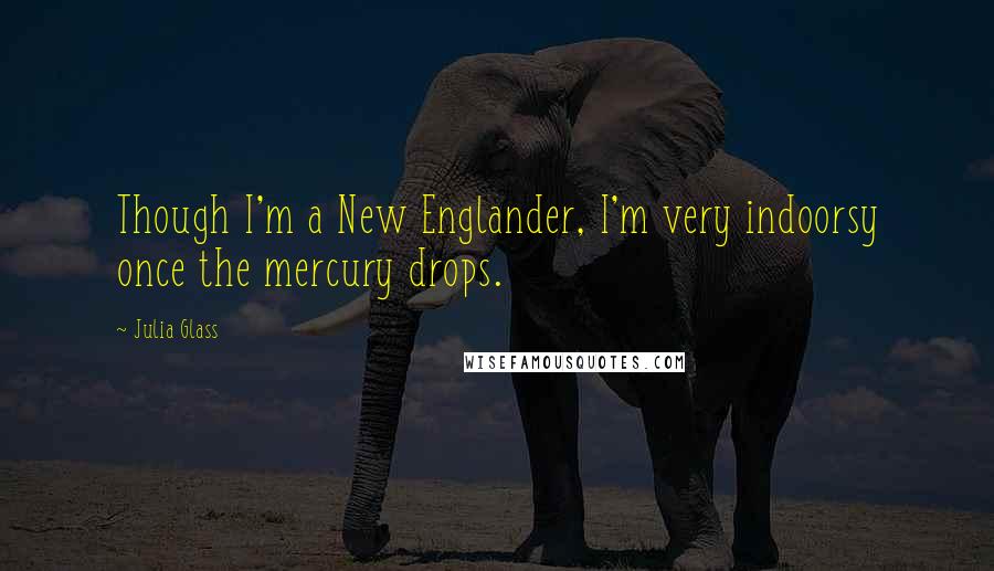 Julia Glass Quotes: Though I'm a New Englander, I'm very indoorsy once the mercury drops.