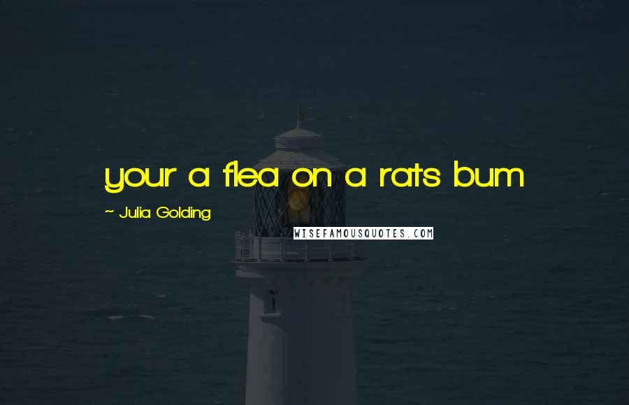 Julia Golding Quotes: your a flea on a rats bum