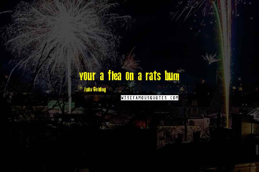 Julia Golding Quotes: your a flea on a rats bum