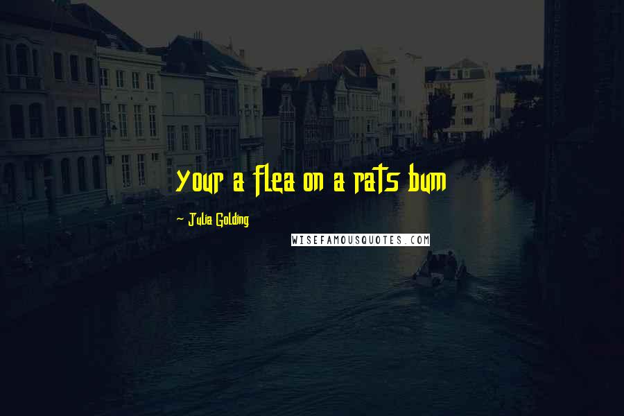 Julia Golding Quotes: your a flea on a rats bum