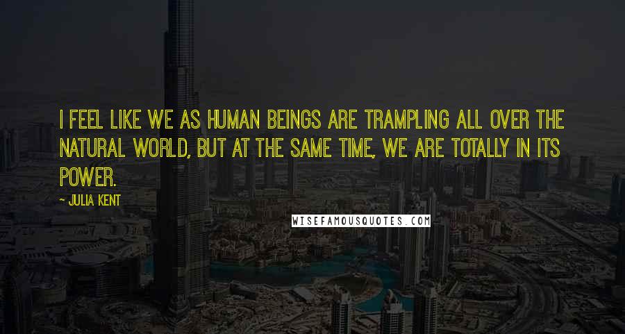 Julia Kent Quotes: I feel like we as human beings are trampling all over the natural world, but at the same time, we are totally in its power.