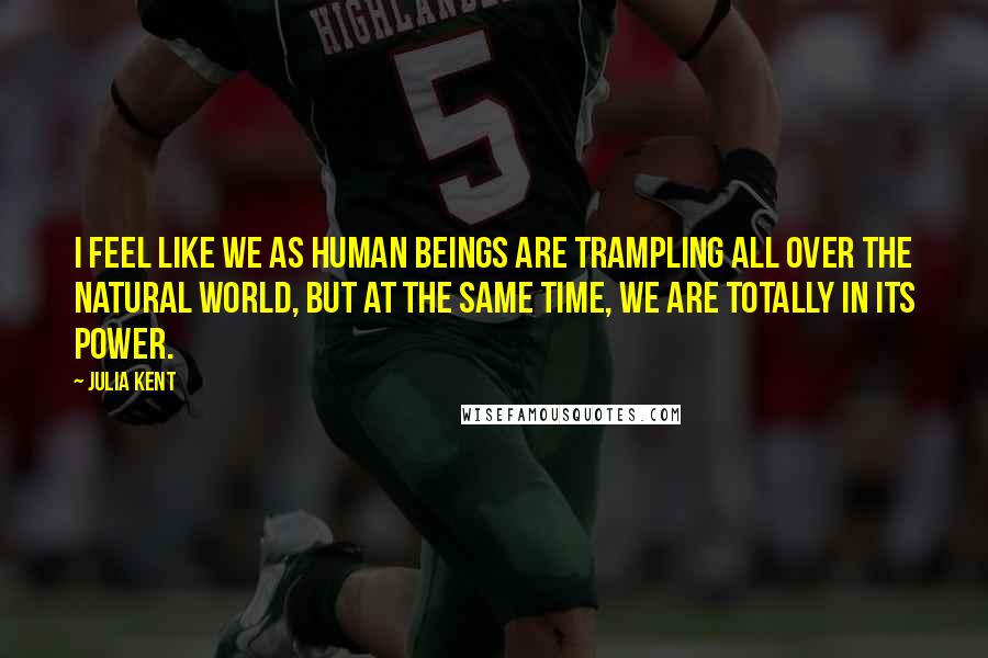 Julia Kent Quotes: I feel like we as human beings are trampling all over the natural world, but at the same time, we are totally in its power.