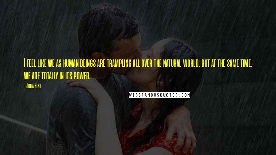 Julia Kent Quotes: I feel like we as human beings are trampling all over the natural world, but at the same time, we are totally in its power.