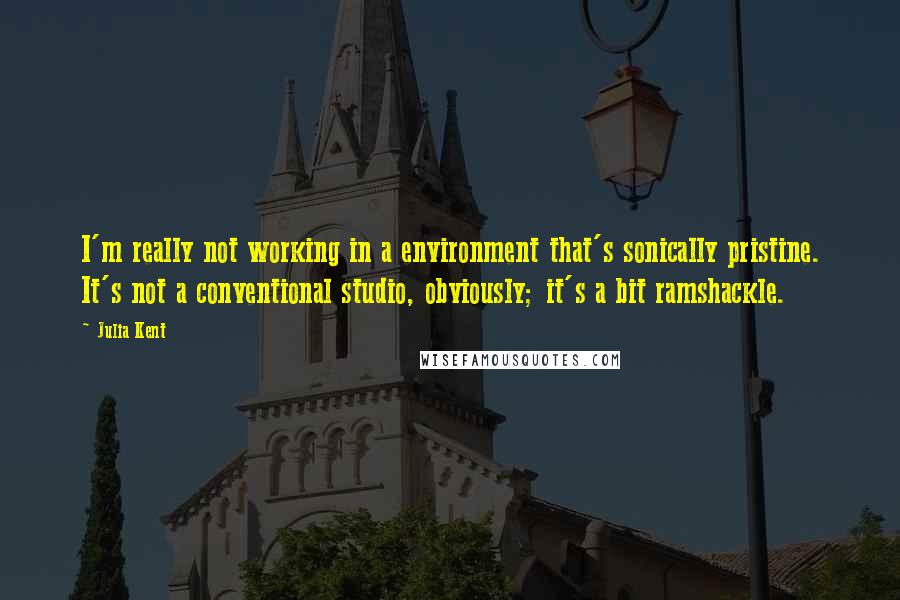 Julia Kent Quotes: I'm really not working in a environment that's sonically pristine. It's not a conventional studio, obviously; it's a bit ramshackle.