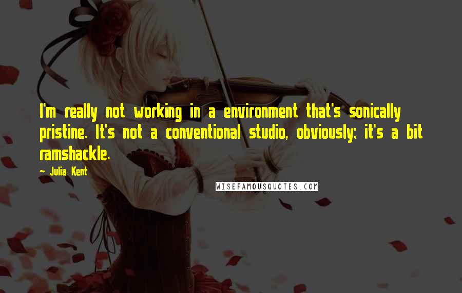 Julia Kent Quotes: I'm really not working in a environment that's sonically pristine. It's not a conventional studio, obviously; it's a bit ramshackle.