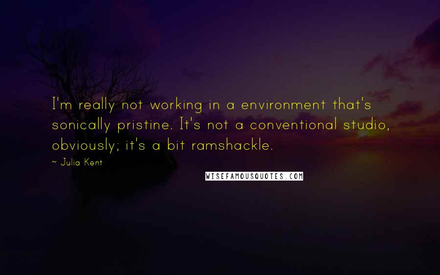 Julia Kent Quotes: I'm really not working in a environment that's sonically pristine. It's not a conventional studio, obviously; it's a bit ramshackle.