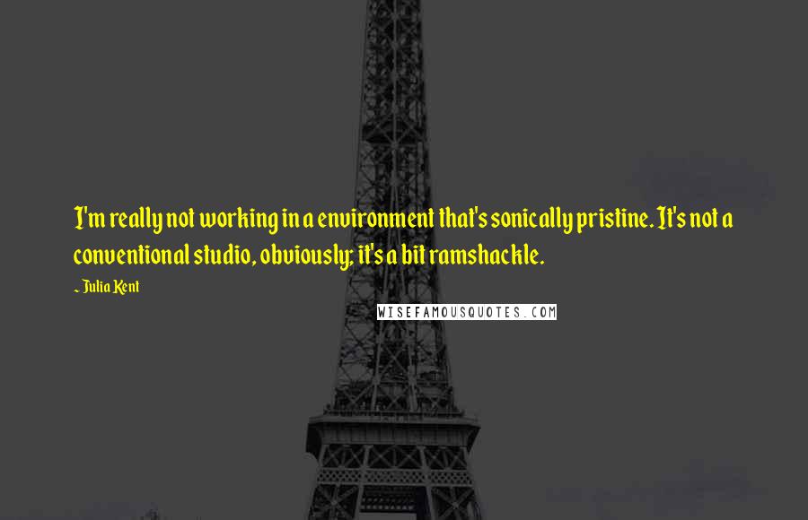 Julia Kent Quotes: I'm really not working in a environment that's sonically pristine. It's not a conventional studio, obviously; it's a bit ramshackle.