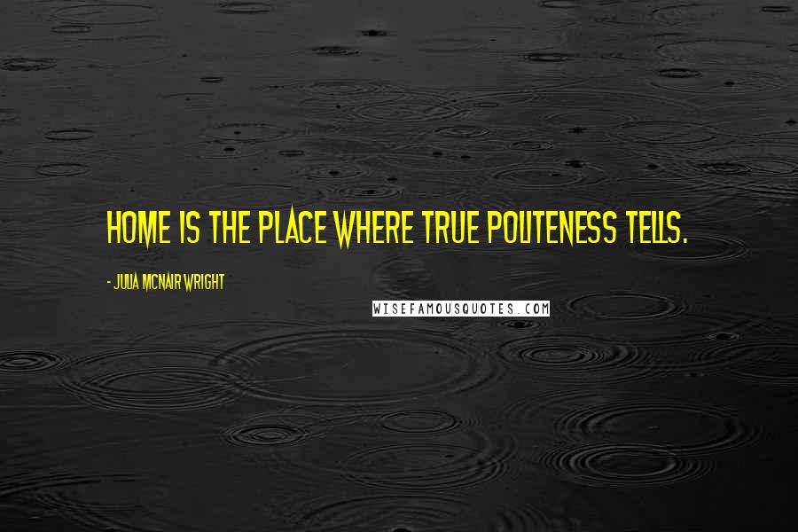 Julia McNair Wright Quotes: Home is the place where true politeness tells.