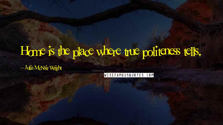 Julia McNair Wright Quotes: Home is the place where true politeness tells.
