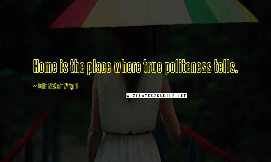Julia McNair Wright Quotes: Home is the place where true politeness tells.