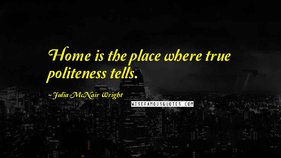 Julia McNair Wright Quotes: Home is the place where true politeness tells.