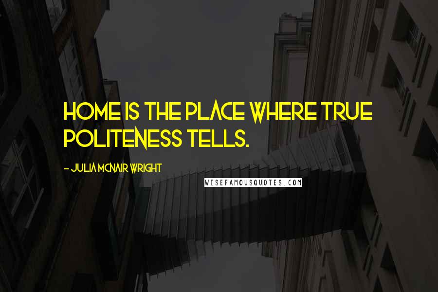 Julia McNair Wright Quotes: Home is the place where true politeness tells.
