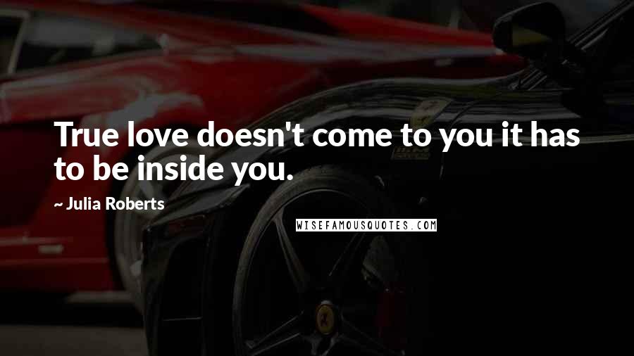 Julia Roberts Quotes: True love doesn't come to you it has to be inside you.