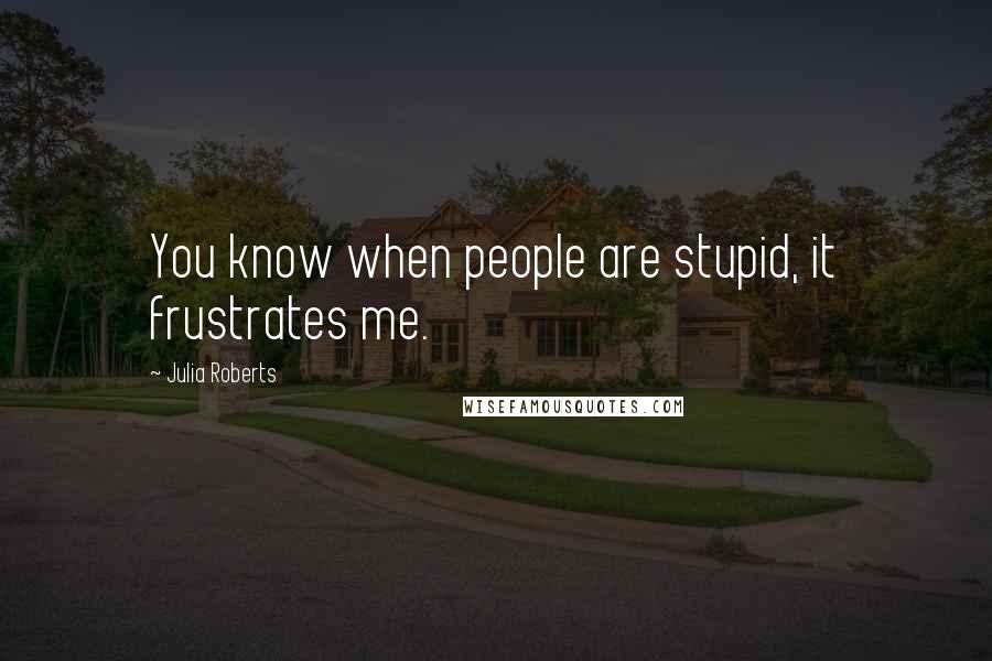 Julia Roberts Quotes: You know when people are stupid, it frustrates me.