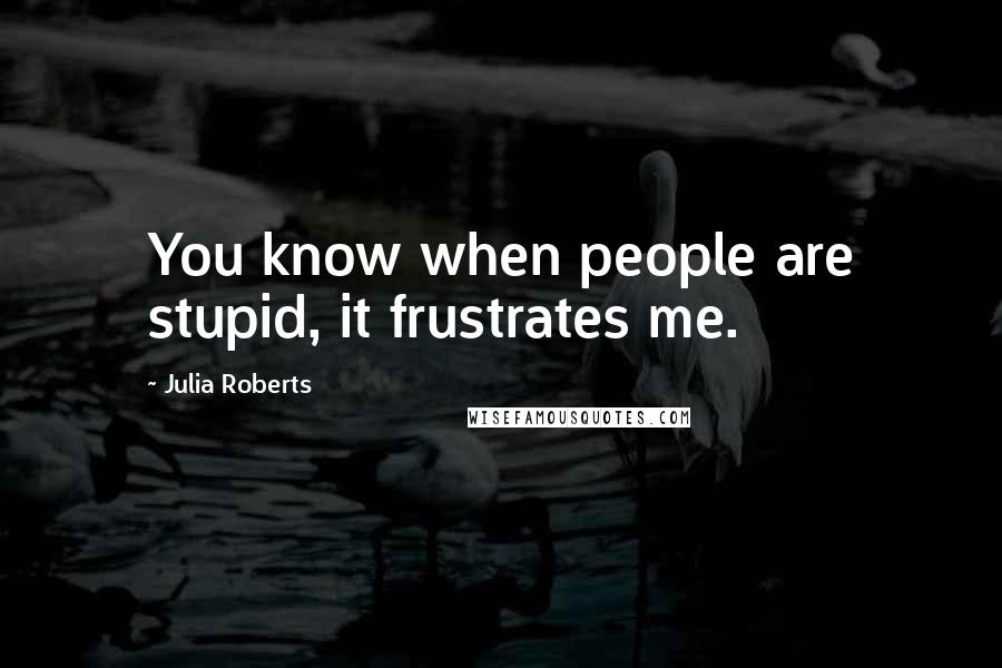 Julia Roberts Quotes: You know when people are stupid, it frustrates me.