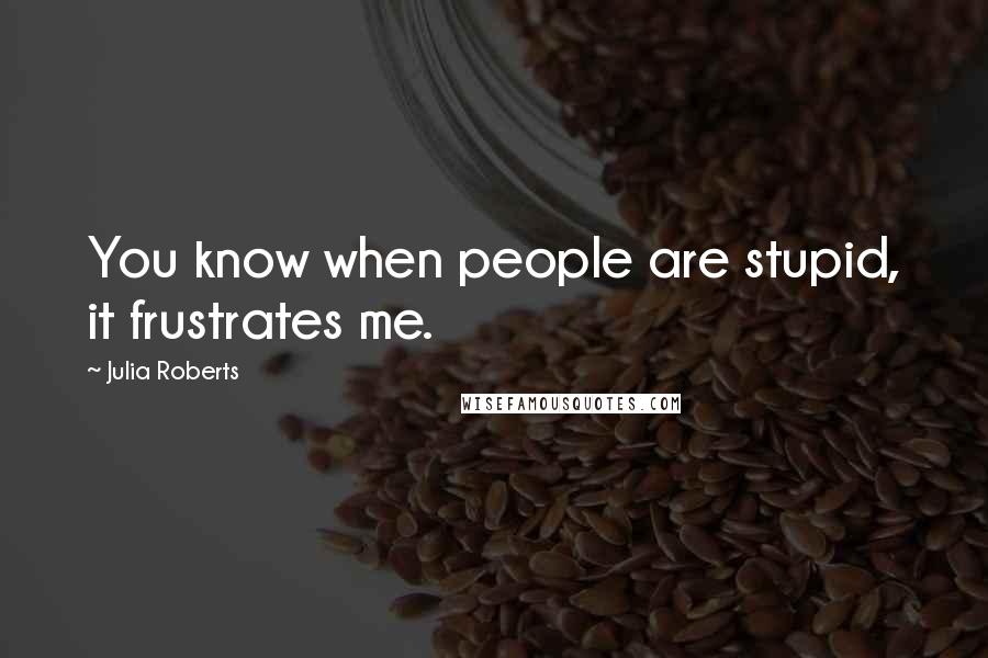 Julia Roberts Quotes: You know when people are stupid, it frustrates me.