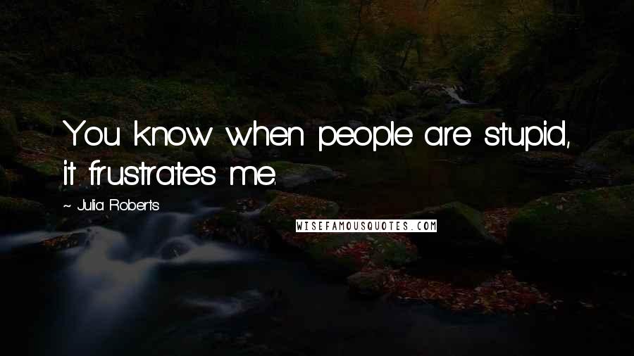 Julia Roberts Quotes: You know when people are stupid, it frustrates me.