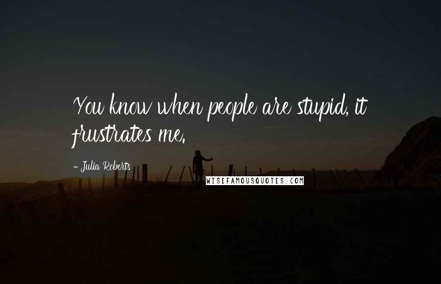 Julia Roberts Quotes: You know when people are stupid, it frustrates me.