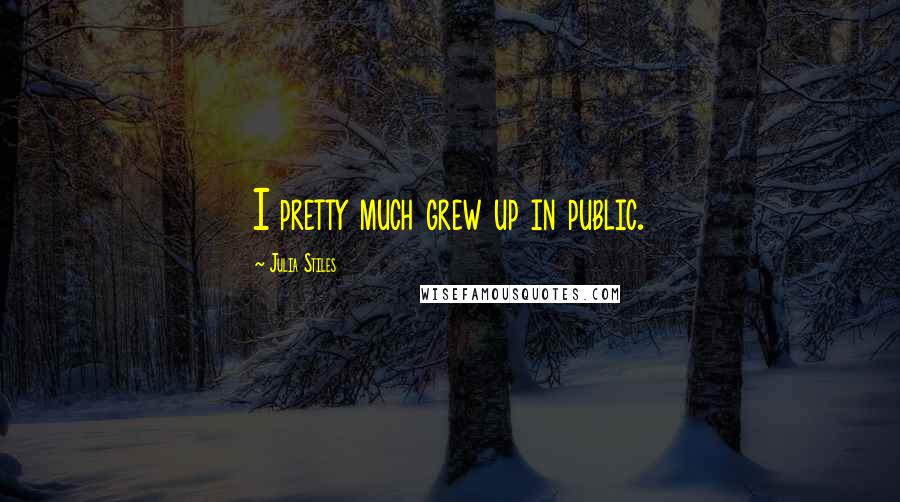 Julia Stiles Quotes: I pretty much grew up in public.