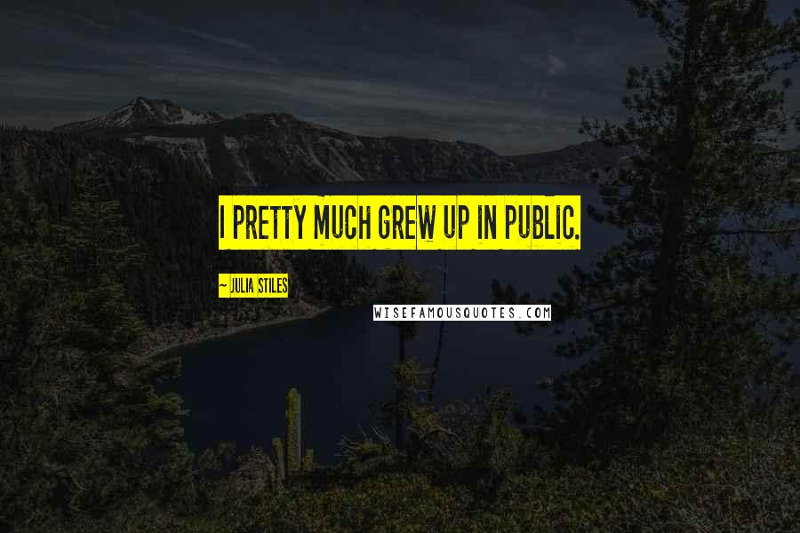Julia Stiles Quotes: I pretty much grew up in public.