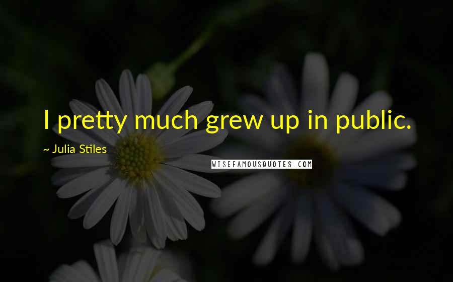 Julia Stiles Quotes: I pretty much grew up in public.