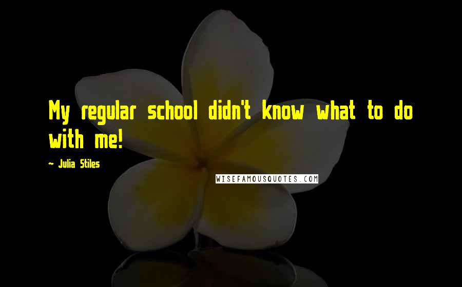 Julia Stiles Quotes: My regular school didn't know what to do with me!