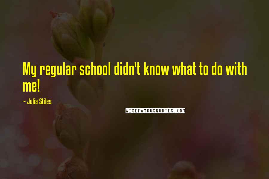 Julia Stiles Quotes: My regular school didn't know what to do with me!