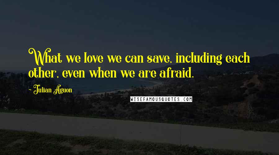Julian Aguon Quotes: What we love we can save, including each other, even when we are afraid.