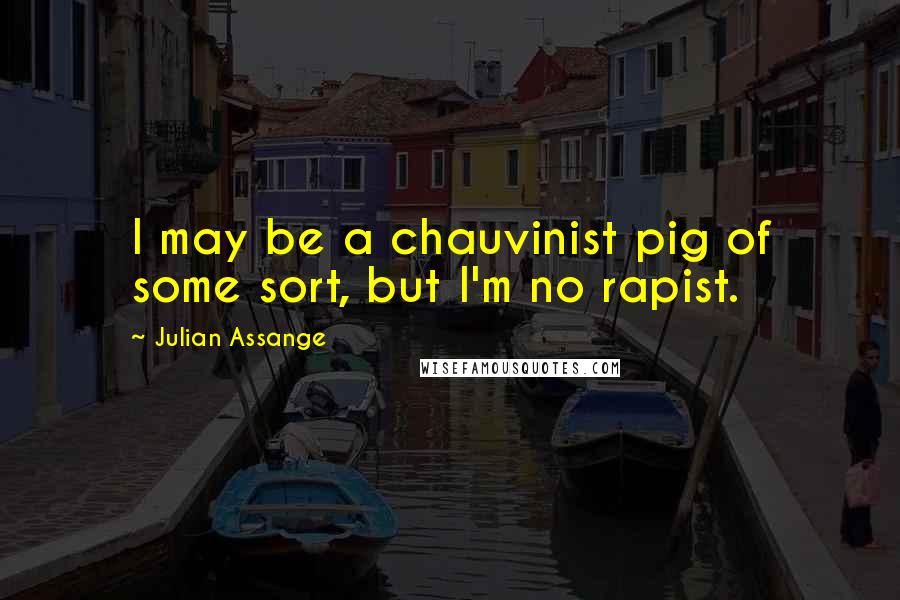 Julian Assange Quotes: I may be a chauvinist pig of some sort, but I'm no rapist.