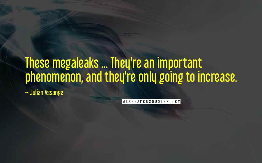 Julian Assange Quotes: These megaleaks ... They're an important phenomenon, and they're only going to increase.