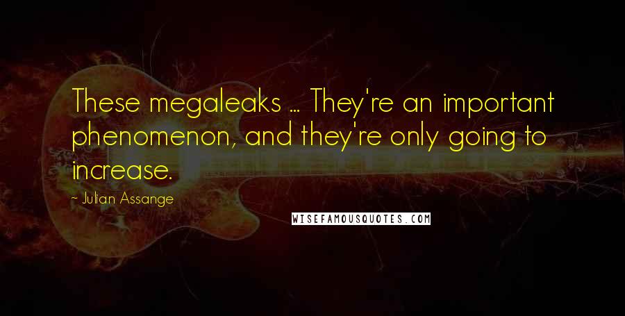 Julian Assange Quotes: These megaleaks ... They're an important phenomenon, and they're only going to increase.