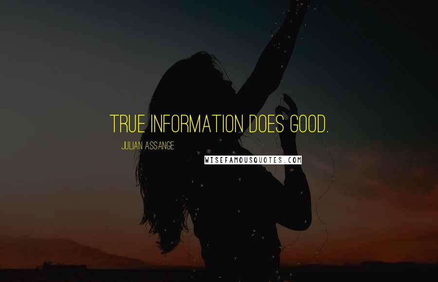 Julian Assange Quotes: True information does good.