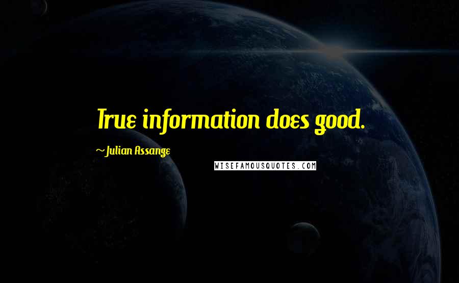 Julian Assange Quotes: True information does good.
