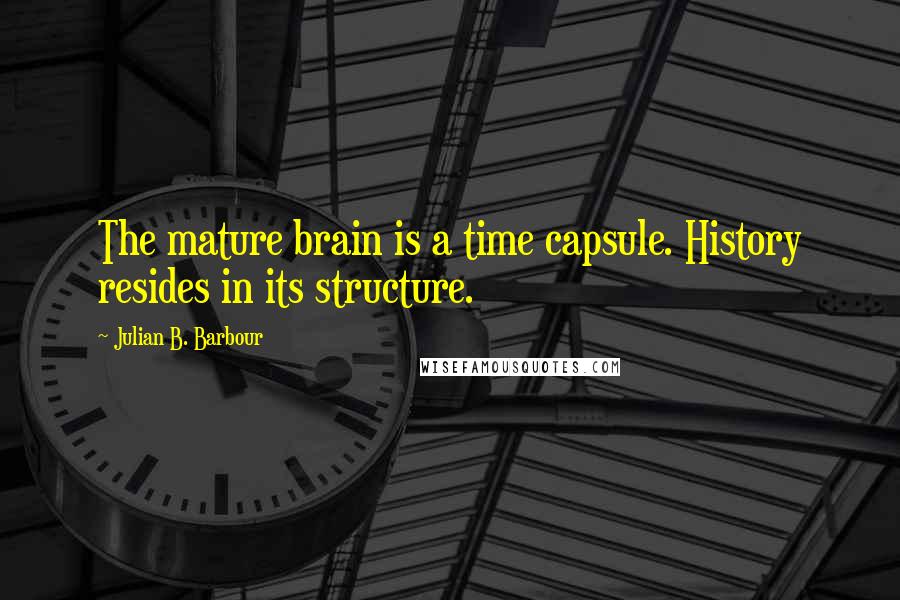 Julian B. Barbour Quotes: The mature brain is a time capsule. History resides in its structure.