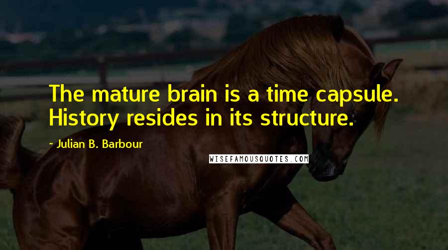 Julian B. Barbour Quotes: The mature brain is a time capsule. History resides in its structure.