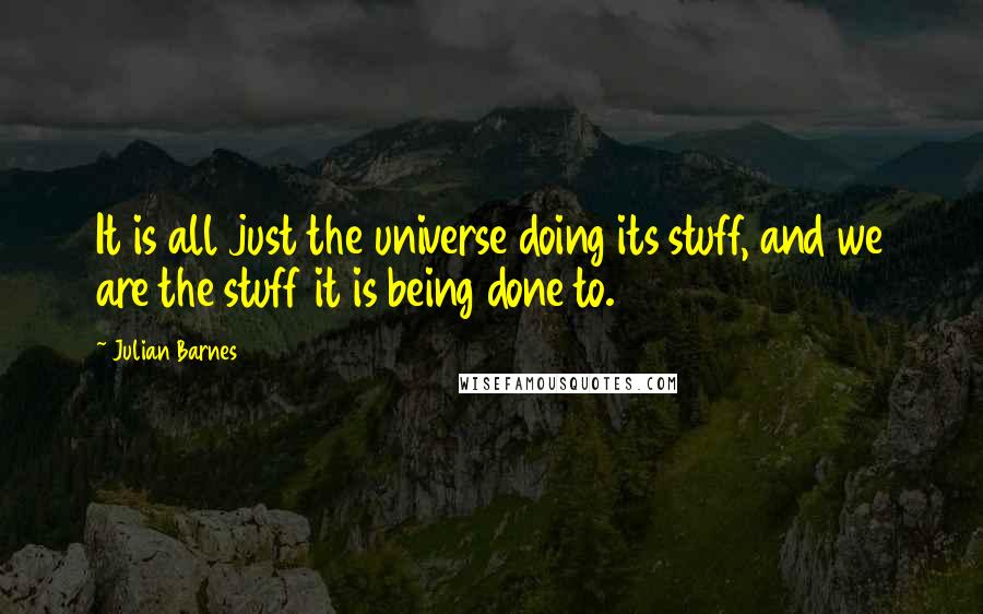 Julian Barnes Quotes: It is all just the universe doing its stuff, and we are the stuff it is being done to.