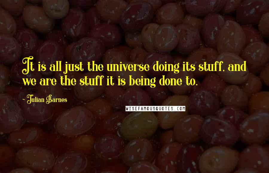 Julian Barnes Quotes: It is all just the universe doing its stuff, and we are the stuff it is being done to.