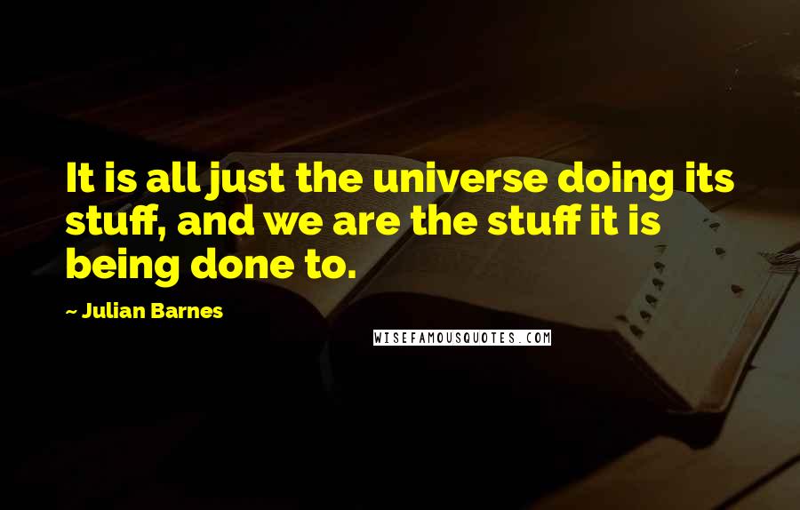 Julian Barnes Quotes: It is all just the universe doing its stuff, and we are the stuff it is being done to.