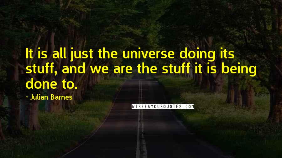 Julian Barnes Quotes: It is all just the universe doing its stuff, and we are the stuff it is being done to.