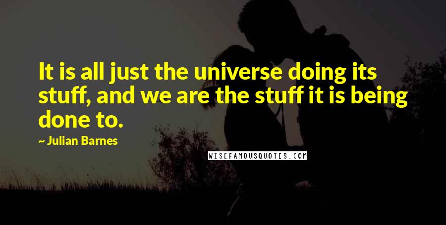 Julian Barnes Quotes: It is all just the universe doing its stuff, and we are the stuff it is being done to.