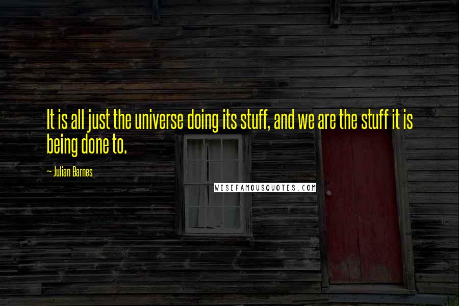 Julian Barnes Quotes: It is all just the universe doing its stuff, and we are the stuff it is being done to.