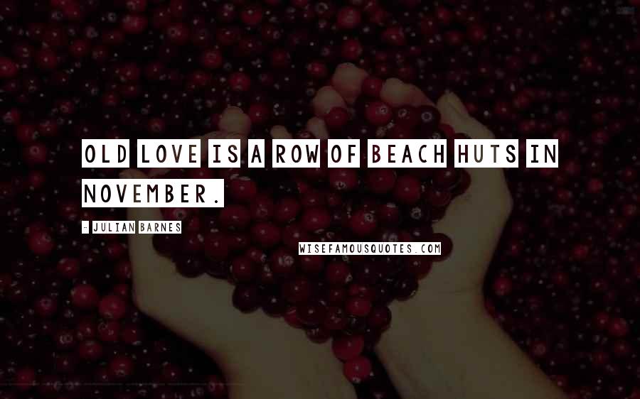 Julian Barnes Quotes: Old love is a row of beach huts in November.