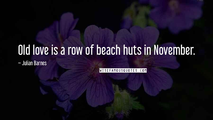 Julian Barnes Quotes: Old love is a row of beach huts in November.