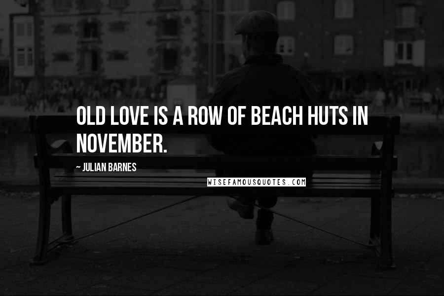 Julian Barnes Quotes: Old love is a row of beach huts in November.