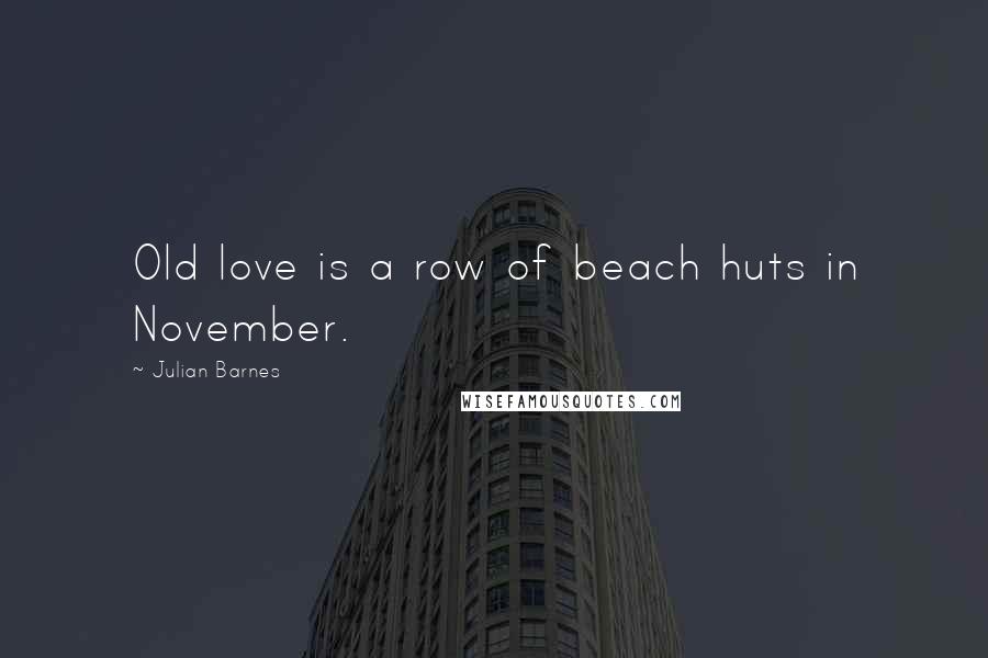 Julian Barnes Quotes: Old love is a row of beach huts in November.