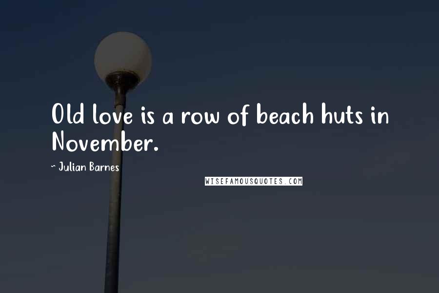 Julian Barnes Quotes: Old love is a row of beach huts in November.