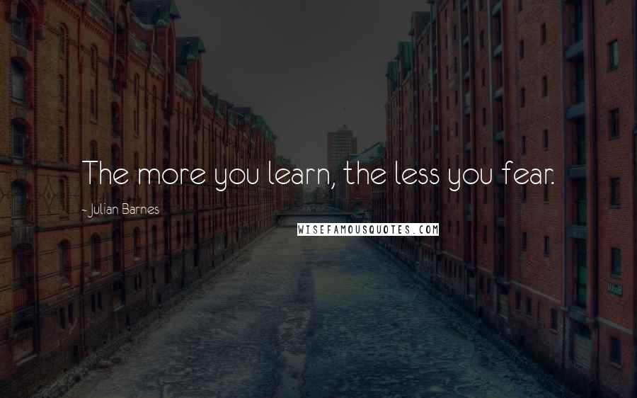 Julian Barnes Quotes: The more you learn, the less you fear.