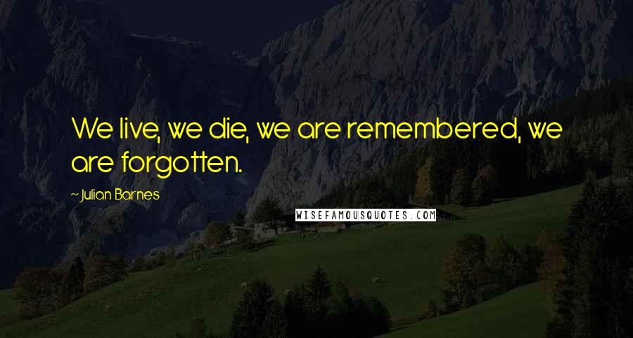 Julian Barnes Quotes: We live, we die, we are remembered, we are forgotten.