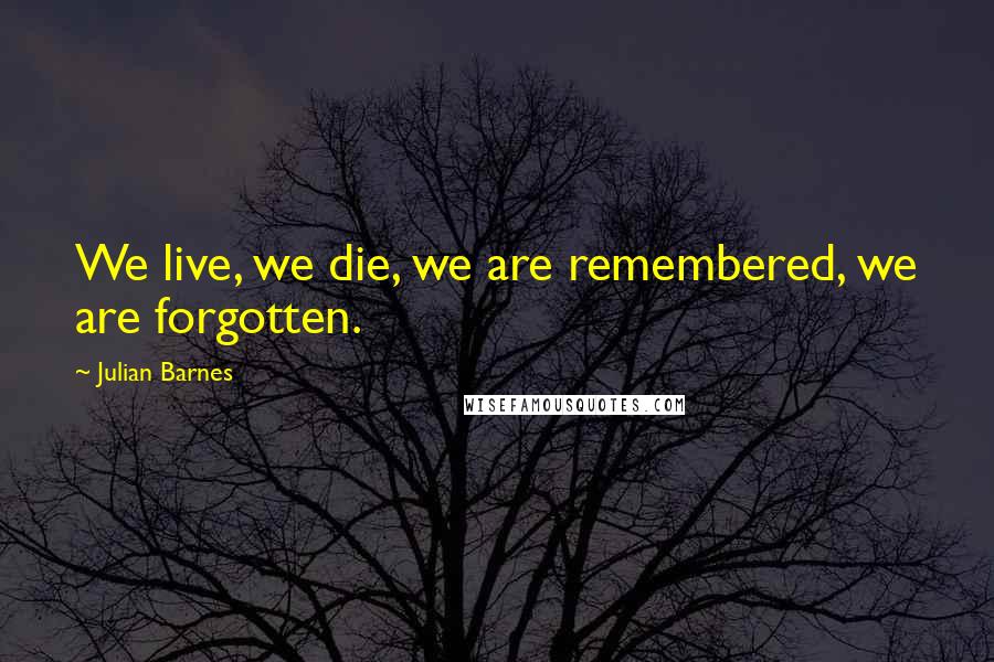 Julian Barnes Quotes: We live, we die, we are remembered, we are forgotten.