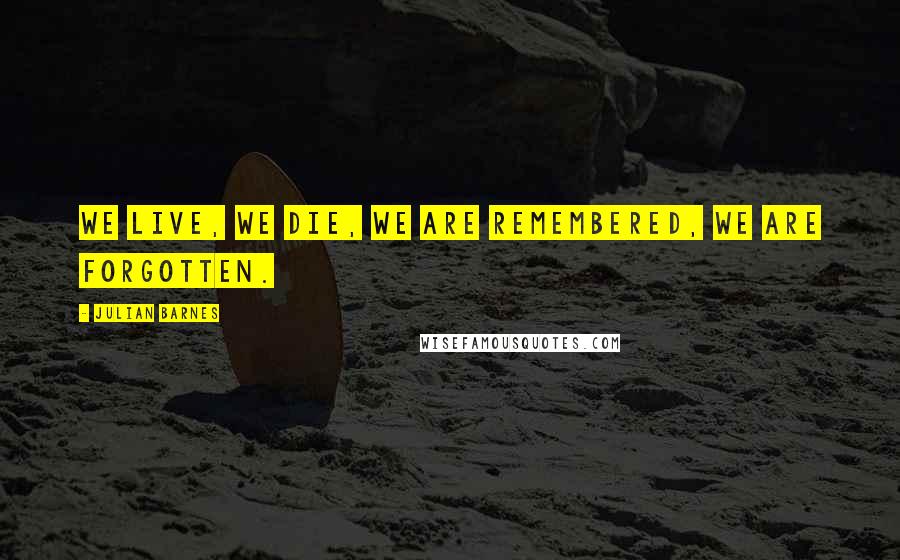 Julian Barnes Quotes: We live, we die, we are remembered, we are forgotten.